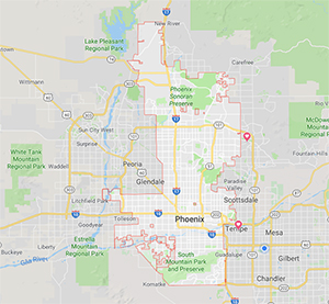 Google map of Phoenix Arizona