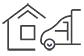 house and moving truck icon