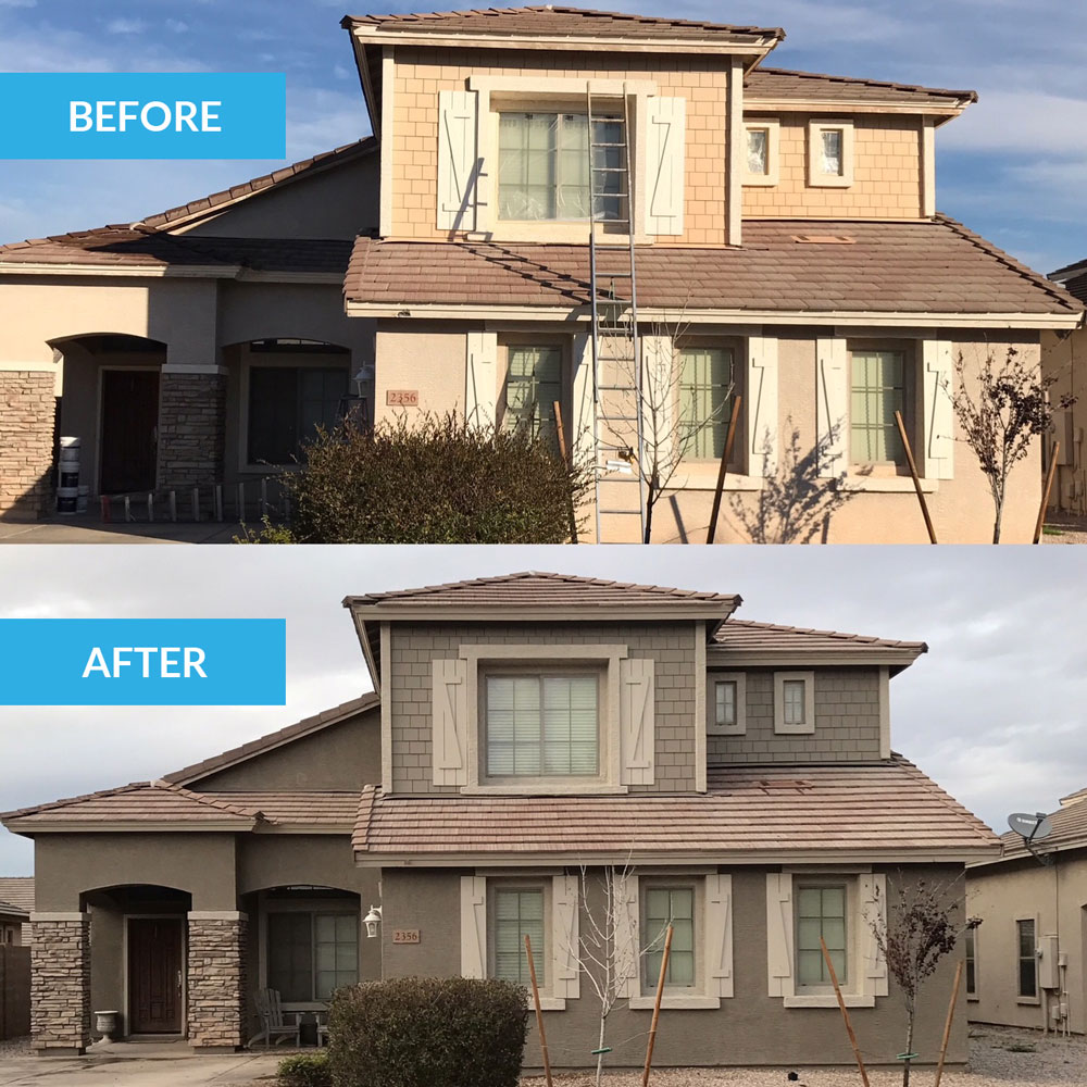 Before and After Arizona home with new exterior paint